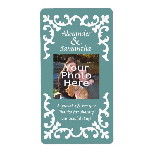 青色結婚のギフト又は好意ラベル ラベル (正面)