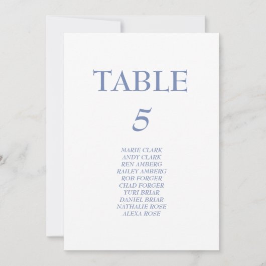 青色結婚の座席表 招待状 (正面)