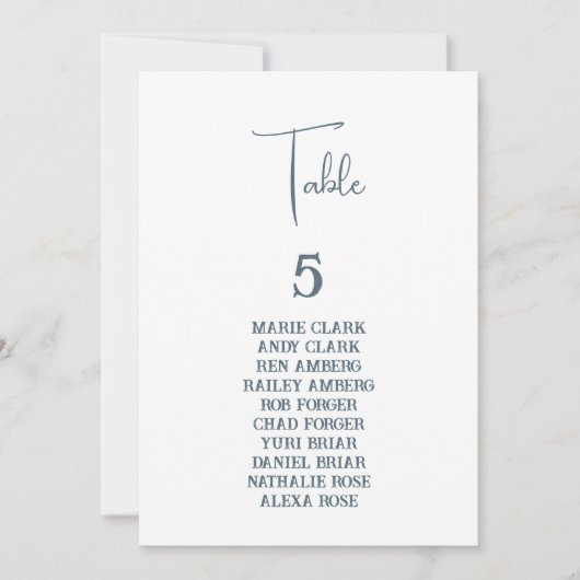 青色結婚の座席表 招待状 (正面)