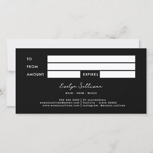 青色結晶のギフト証明書 (裏面)