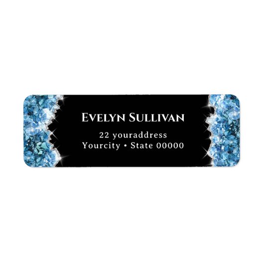 青色結晶差出人住所 ラベル (正面)