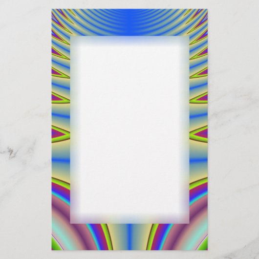 青色絞り染めフラクタル文房具 便箋 (正面)