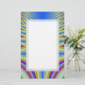 青色絞り染めフラクタル文房具 便箋 (スタンド正面)