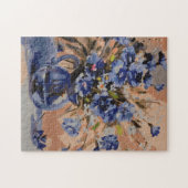 青色絵を描の効果を持つパズル ジグソーパズル (横)