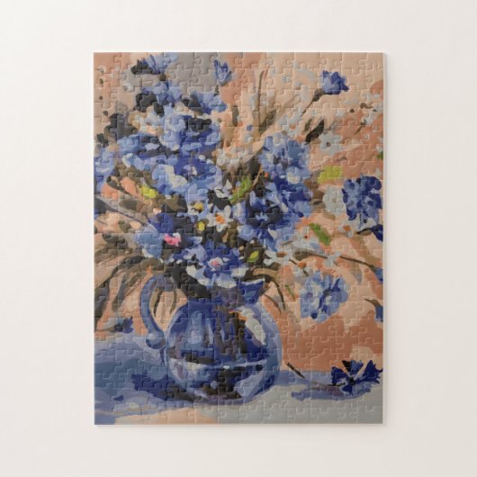 青色絵を描の効果を持つパズル ジグソーパズル (縦)