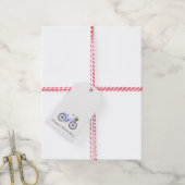 青色自転車ハッピーバースデー花籠おもしろい ギフトタグ (より糸付き)