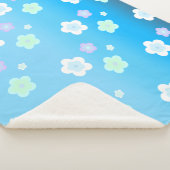 青色花フローラグラデーションカラフルパターン シェルパブランケット (3/4)