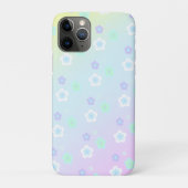 青色花フローラグラデーションカラフルパターン Case-Mate iPhoneケース (裏)