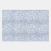 青色花ヴィンテージフローラモリス模様 ラッピングペーパーシート (正面3)