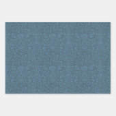 青色花ヴィンテージフローラモリス模様 ラッピングペーパーシート (正面)