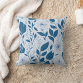 青色花柄装飾用クッション花 クッション (ブランケット)