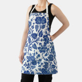 青色花柄 エプロン (インサイチュ)