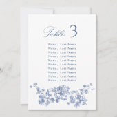 青色華美のビクトリアン座席表カード 招待状 (正面)