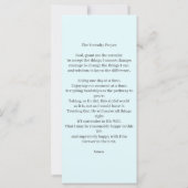 青色葬儀記念祈りの言葉しおりカード (裏面)