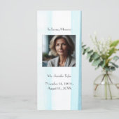 青色葬儀記念祈りの言葉しおりカード (スタンド正面)