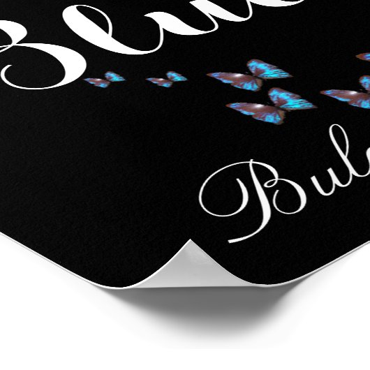 青色蝶の女性 ポスター (角)