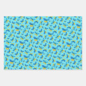 青色蝶の手描き水彩蝶 ラッピングペーパーシート (正面2)