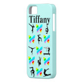 青色蝶パーソナライズされた体操IPHONEケース Case-Mate iPhoneケース (裏面左)