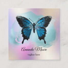 青色蝶ライフコーチセラピスト自筆証書 スクエア名刺