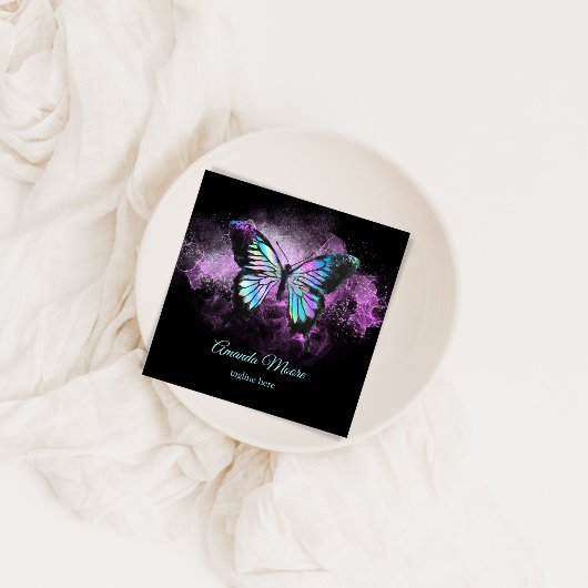 青色蝶ライフコーチセラピスト自筆証書 スクエア名刺