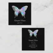 青色蝶ライフコーチセラピスト自筆証書 スクエア名刺 (正面/裏面)