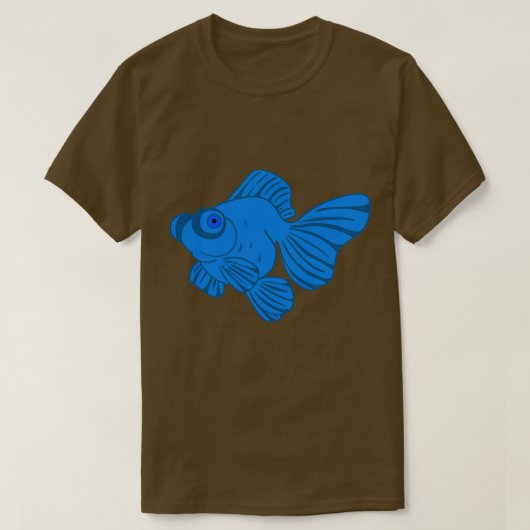 青色蝶形望遠鏡金魚 Tシャツ (デザイン正面)