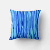 青色装飾用クッション水彩スタイルストライプ クッション (裏面)