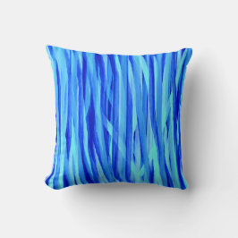 青色装飾用クッション水彩スタイルストライプ クッション