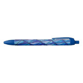 青色角格子 黒ボールペン (トップ)