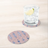 青色赤面花柄 ラウンドペーパーコースター (インサイチュ)