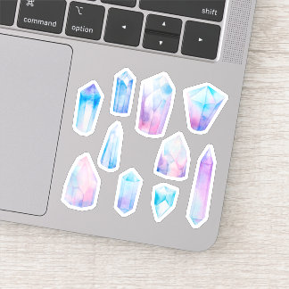 青色輝く結晶 シール