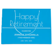 青色退職パーティー ラージペーパーバッグ (正面)