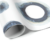 青色金ゴールドの水彩模様 ラッピングペーパー (ロールコーナー)