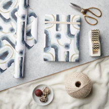 青色金ゴールドの水彩模様