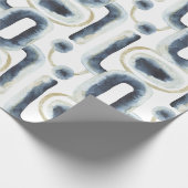 青色金ゴールドの水彩模様 ラッピングペーパー (角)