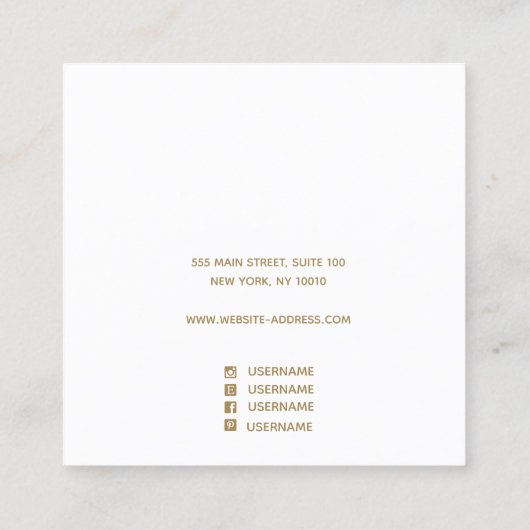 青色金ゴールドイヤリング表示ホルダー スクエア名刺 (裏面)