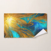 青色金ゴールドエレガント金ゴールドバースト浴室用タオルセット バスタオルセット (ハンドタオル)