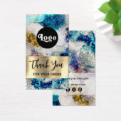 青色金ゴールドグリッター水カラーパッケージの挿入 (デスク)