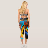 青色金ゴールドメタリックパターン33 カプリレギンス (裏面)