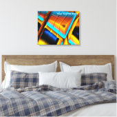 青色金ゴールドメタリックパターン33 キャンバスプリント (インサイチュ (寝室))