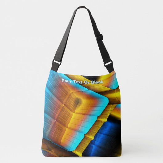 青色金ゴールドメタリックパターン33 クロスボディバッグ (正面)