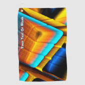 青色金ゴールドメタリックパターン33 ゴルフタオル (正面)