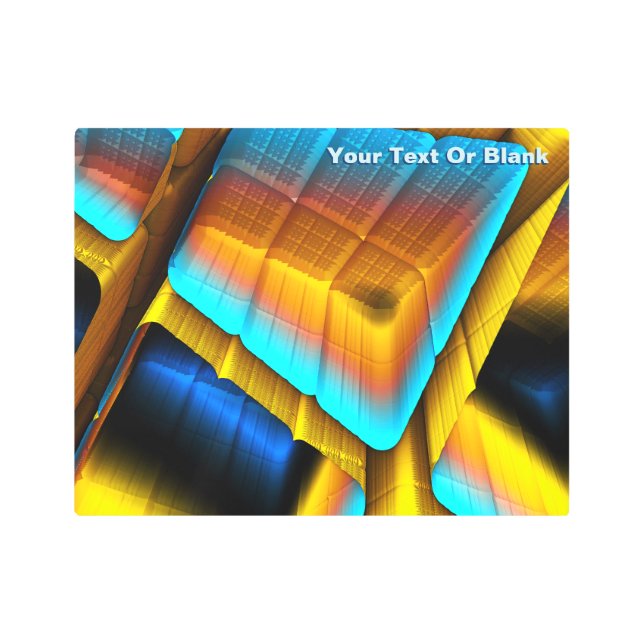 青色金ゴールドメタリックパターン33 メタルプリント (正面)