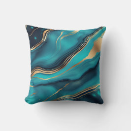 青色金ゴールドメタリック大理石 クッション