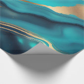 青色金ゴールドメタリック大理石 ラッピングペーパー (角)