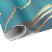 青色金ゴールドメタリック大理石 ラッピングペーパー (ロールコーナー)