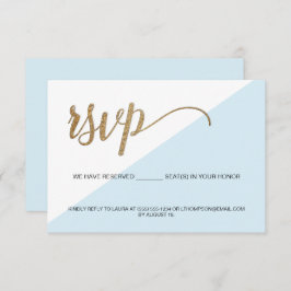 青色金ゴールド出欠通知なし郵送専用座席招待状 招待状