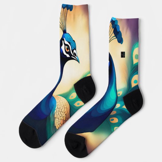 青色金ゴールド孔雀ソックス ソックス (左)