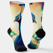青色金ゴールド孔雀ソックス ソックス (傾斜あり)