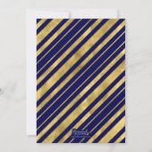 青色金ゴールド幾何学写真卒業のお知らせ 案内状 (裏面)